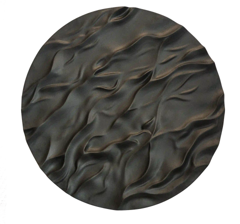 Black Luminous Wave Fiber Relief Art