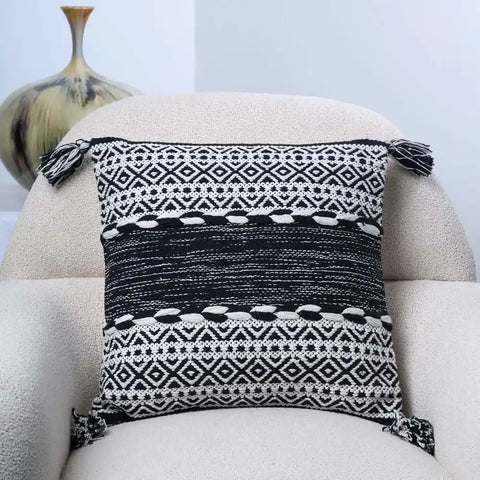Tribal & Geometric Pattern Cushion with Tassels