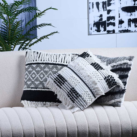 Boho Chic Woven Embroidery Cushion & Covers – 45x45cm