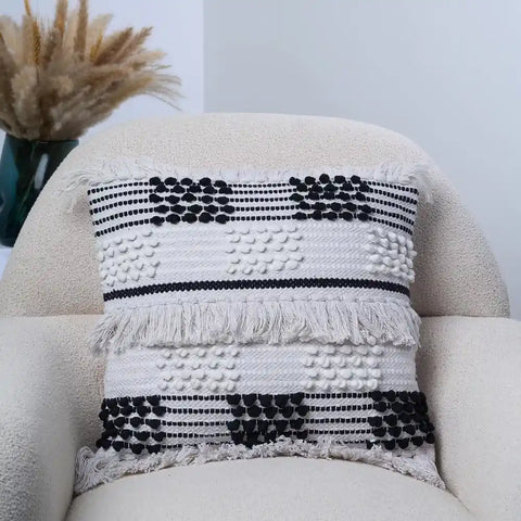 Rughz Boho Style Cotton Hand-Woven Cushion