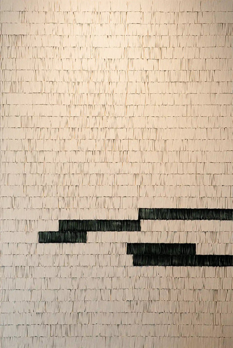 Black Luminous Wave Leather Relief Art