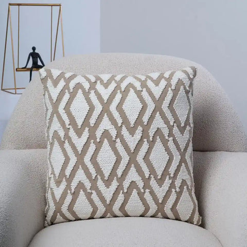 Ojai Cream Chevron Bohemian Pillow