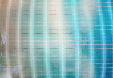 Blue and white Abstraction Glass Finish Vertical Wall Art