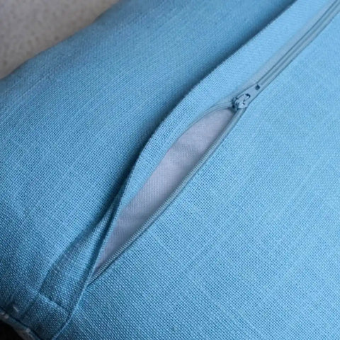 Embroidered Blue and White Pillow Cushion