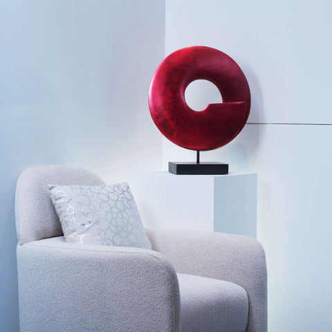 Crimson Orbit Abstract Sculpture