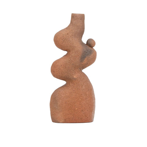 Wavy Terracotta Bud Vase