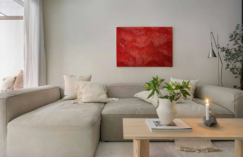 Floravia II Red & Blue Ombre Leather 3D Wall Art