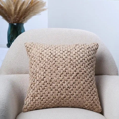 velvet smocked cushion cover