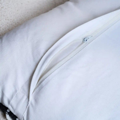 Beliani Rochea Cotton Scatter Cushion – Black & White