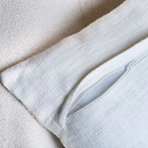 White and Gold Decorative Throw Pillow with Tassels