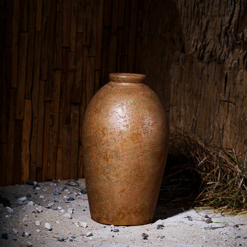 Amphora Aurea Terracota Vase - 24K Gold Leaf Touch