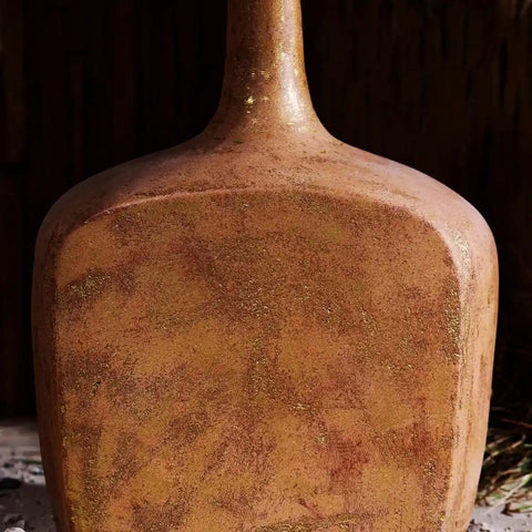 Handcrafted Ceramic Vase with 24K Gold Plating