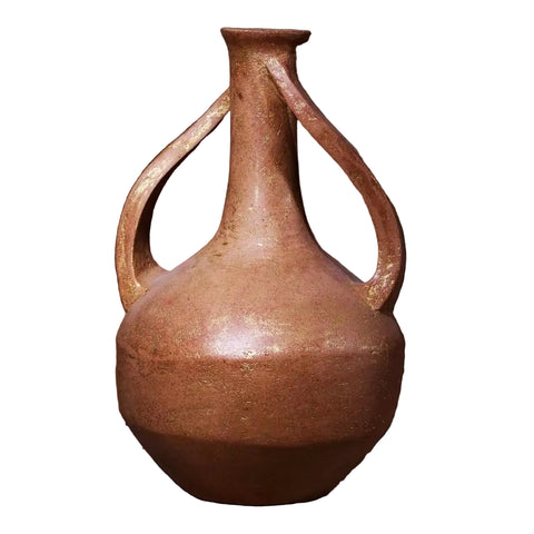 Thalia Vase in Light Terracotta with Gold-Plated Touch