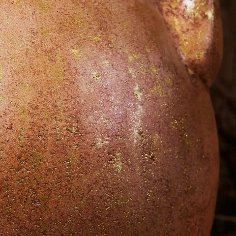 Thalia Vase in Light Terracotta with Gold-Plated Touch