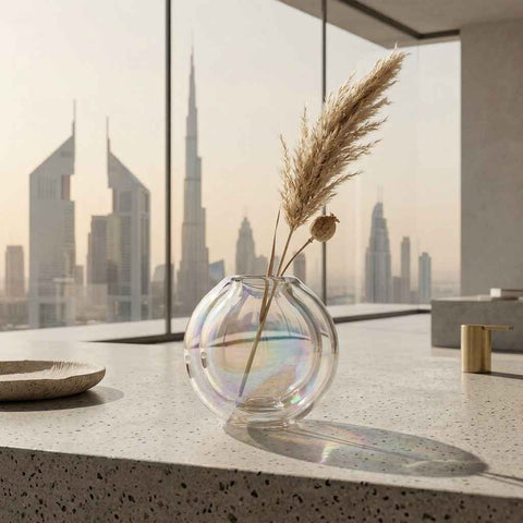 Clear Hand-Made Glass Vase