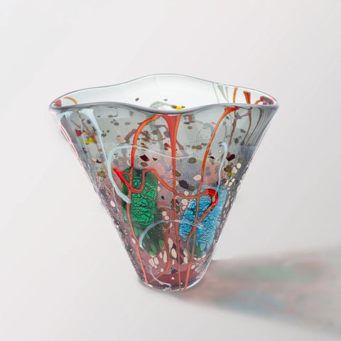 Multi-Gradient Hand-Made Glass Vase