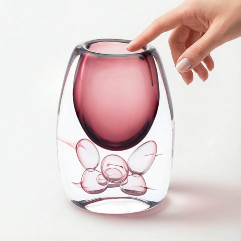 Handmade Glass Vase – Light Pink (Big)