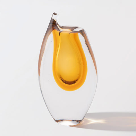 Handmade Glass Vase – Amber (Medium)