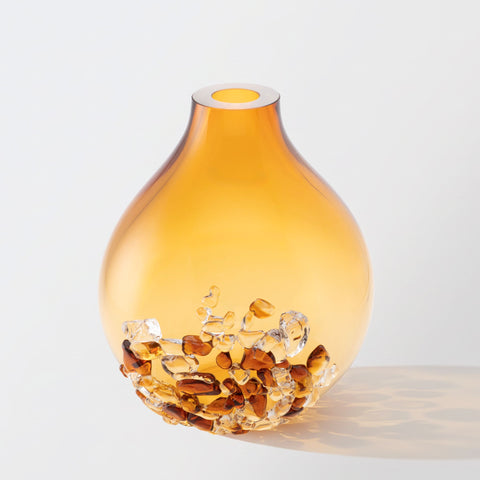 Handmade Glass Vase – Amber (Medium)