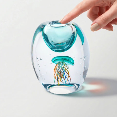 Light Blue Hand-Made Glass Vase