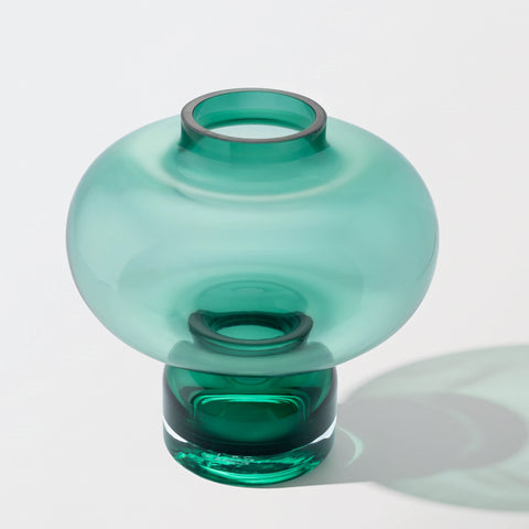 Ocean Green Hand-Made Glass Vase