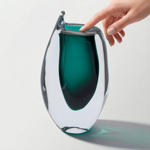 Blue Hand-Made Glass Vase