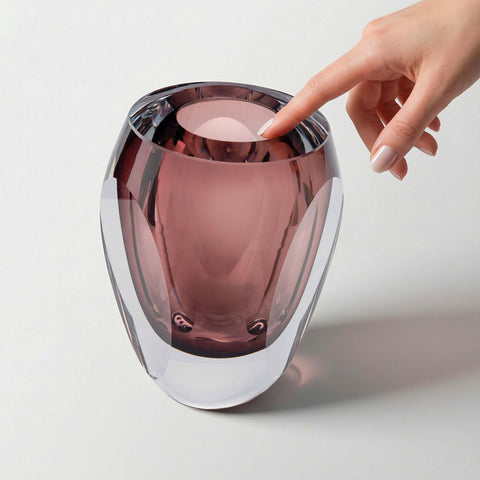 Handmade Glass Vase – Brown (Medium)