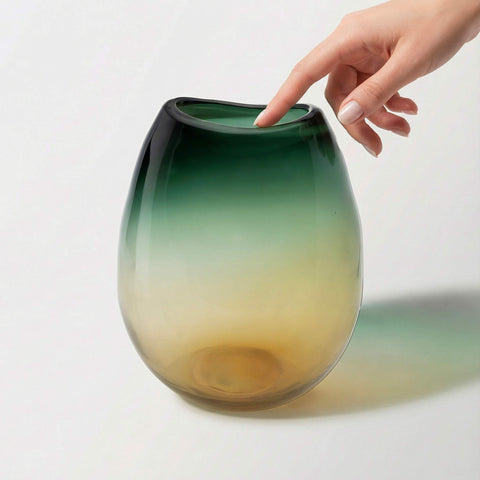 Handmade Glass Vase – Forest Green (Medium)