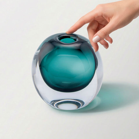 Handmade Glass Vase – Lake Green (Small)