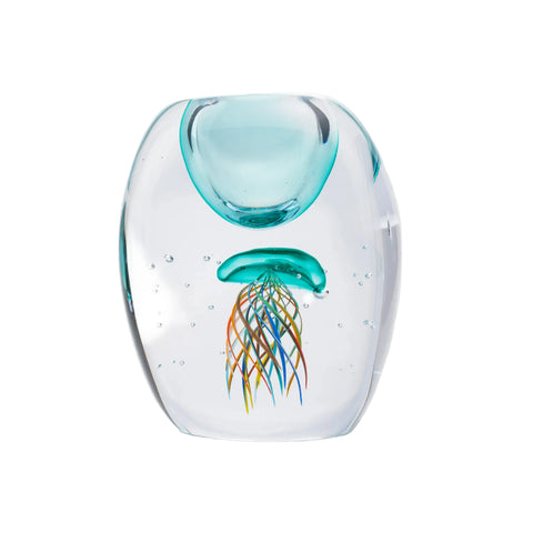 Light Blue Hand-Made Glass Vase