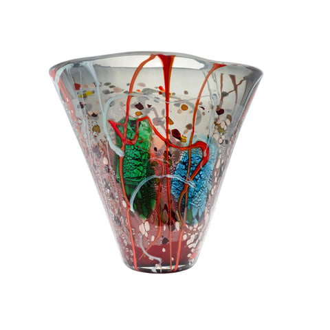 Multi-Gradient Hand-Made Glass Vase
