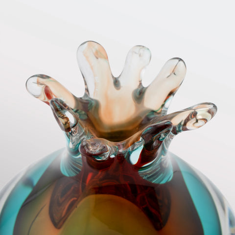 Multi-Color Hand-Made Glass Vase