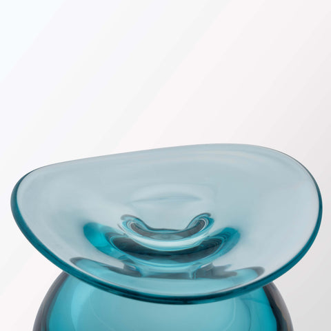 Handmade Glass Vase – Ocean Blue (Small)
