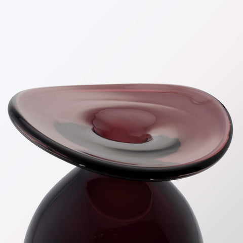 Handmade Glass Vase – Dark Red (Medium)