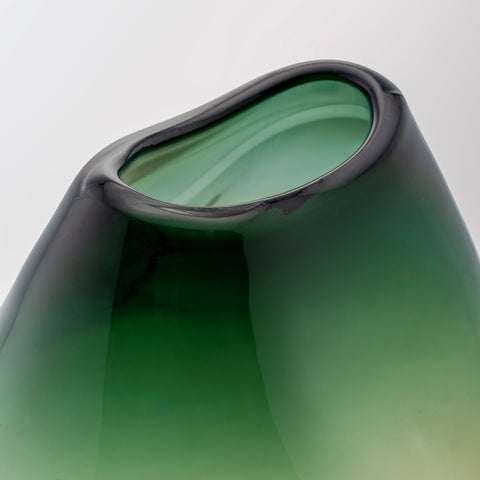 Handmade Glass Vase – Forest Green (Medium)