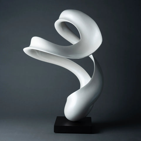 NENBOLEC Music Sculpture - Line White with Deep Black Base