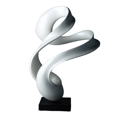NENBOLEC Music Sculpture - Line White with Deep Black Base