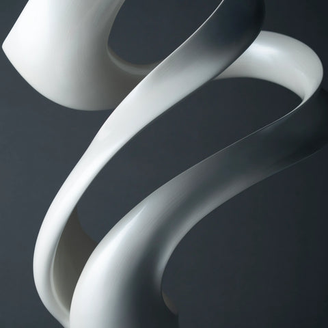 NENBOLEC Music Sculpture - Line White with Deep Black Base
