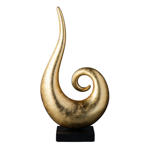 Modern abstract gold spiral sculpture
