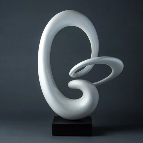 NENBOLEC Music Note Sculpture Decor Treble Statue in white polyresin