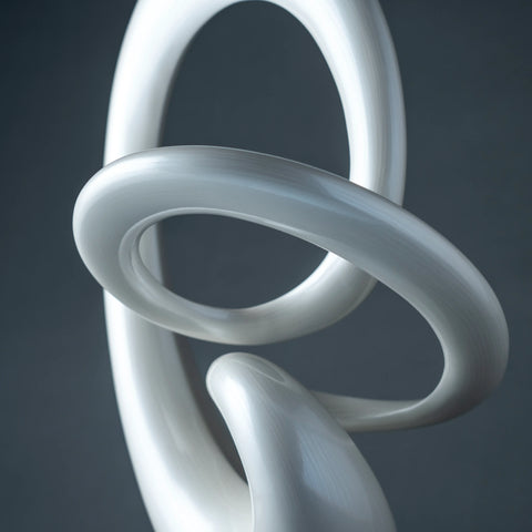 NENBOLEC Music Note Sculpture Decor Treble Statue in white polyresin