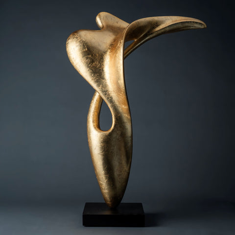 Negative Space Sculpture – Gold T01 with Matte Black Base