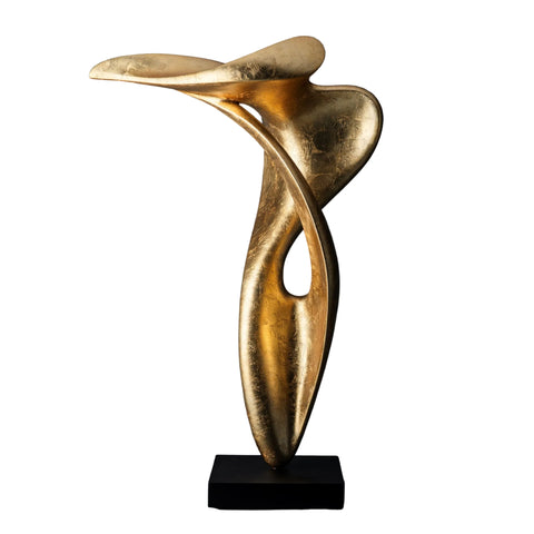 Negative Space Sculpture – Gold T01 with Matte Black Base