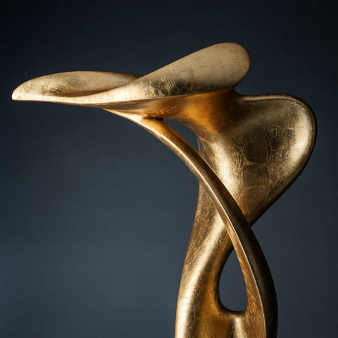 Negative Space Sculpture – Gold T01 with Matte Black Base