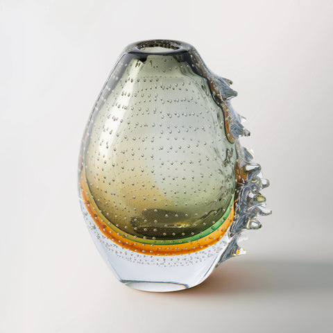 Ocean Green Hand-Made Glass Vase