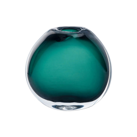 Dark Green Hand-Made Glass Vase