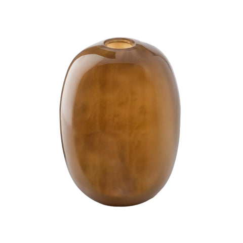 Sand Brown Hand-Made Glass Vase