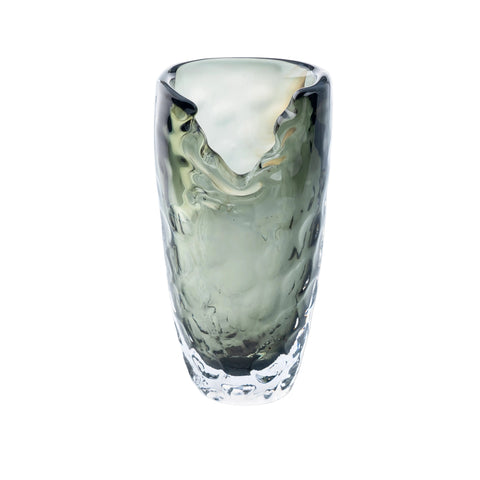 Smokey Grey Hand-Made Glass Vase