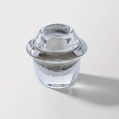 Grey & Green Hand-Made Glass Vase