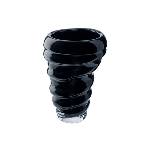 Carbon Black Hand-Made Glass Vase